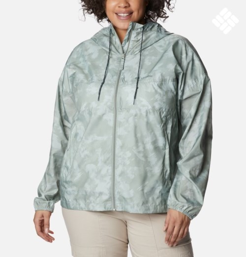 Jacheta Columbia Flash Challenger Novelty Windbreaker Dama Masline Verzi | Plus Size JRMSA19Q8